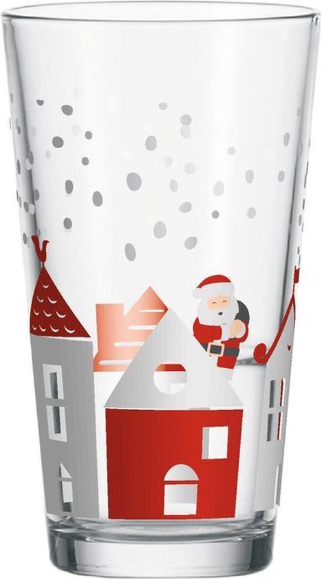 Aap hoofdzakelijk werknemer Leonardo Natale - Drinkglas Kerst Huisjes - 330 ml - 6 stuks | bol.com