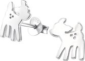zilveren kinderoorbellen in de vorm van een hertje bambi |  Oorbellen meisje | Kinderoorbellen meisje zilver | Zilverana