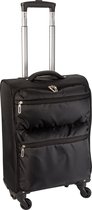 Reiskoffer koffer als Handbagage mee te nemen in vliegtuig, lichtgewicht, zwart Trolley 36 x 21 x 56 cm