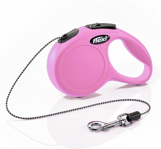 Flexi New Classic Koord - Hondenriem - Roze - XS - 3 m