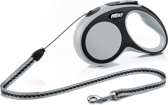 Flexi New Comfort Koord - Hondenriem - Grijs - S - 5 m - (<12 kg)