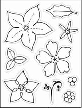 Ec0097 Clear stamp Poinsettia