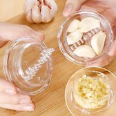Garlic chef knoflookpers Duopack - Knoflookhakker - Keukenhulp Keukensnijder - Ook geschikt voor tapenades! - Draai en maal - Knoflook chef perser