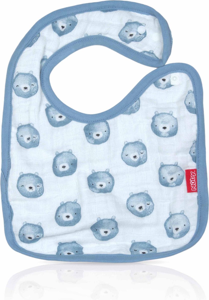 Goedkoopste Nûby - Katoenen slabbetje met schoudersluiting - Blauw - 0m