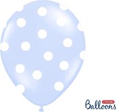 Ballonnen baby blauw met dots 50 stuks