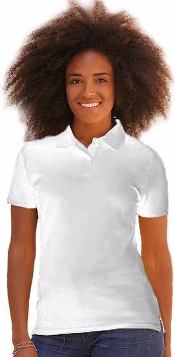 Wit poloshirt korte mouw voor dames L (40) | bol.com