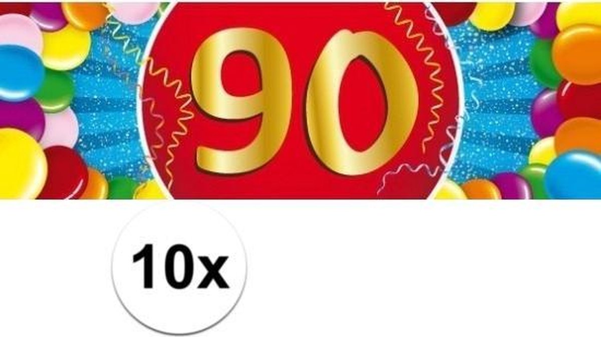 10x 90 Ans Autocollants 19 X 6 Cm D coration Anniversaire