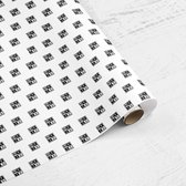 Individueel bedrukt cadeaupapier: Uni kleur met Uw logo in 1 kleur gedrukt- Breedte 40 cm - 250m lang