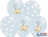 Ballonnen 30cm, Elephant, Pastel Baby blauw(1 zakje met 6 stuks)