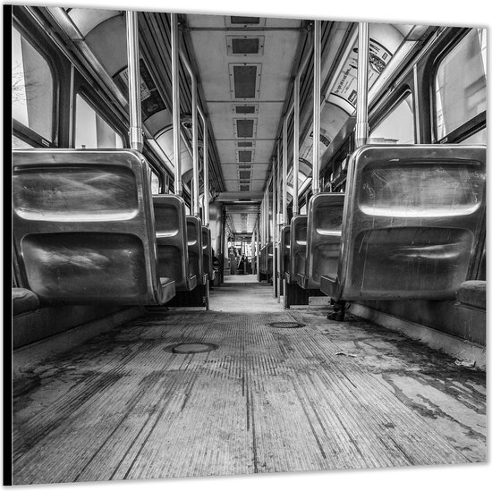 Dibond –Achter in de Bus– 50x50cm Foto op Dibond;Aluminium (Wanddecoratie van metaal)