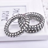 Haarelastiek scrunchie - scrunchie telefoondraad - grijs - 2 stuks