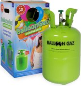 BalloonGaz Helium Cilinder met 30 Meerkleurige latex Ballonnen van 23cm en Lint