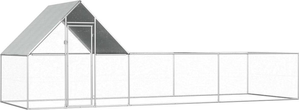 vidaXL - Kippenren - 6x2x2 - m - gegalvaniseerd - staal