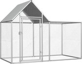 Bol.com vidaXL - Kippenren - 2x1x15 - m - gegalvaniseerd - staal aanbieding