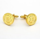 Treasure Trove Manchetknopen Bitcoin - Goudkleurig - Rond