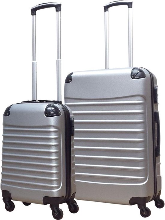 Quadrant - 2 delige ABS Kofferset - Zilver