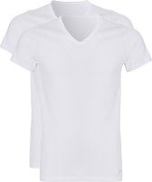 ten Cate v-shirt wit 2 pack voor Heren - Maat S
