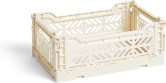 HAY Colour Crate S Off-White Vouwkrat L26.5 * B17 * H10.5 Set van 6 stuks