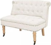 Loveseat 94x67x76 cm stof wit (incl. vloerviltjes)