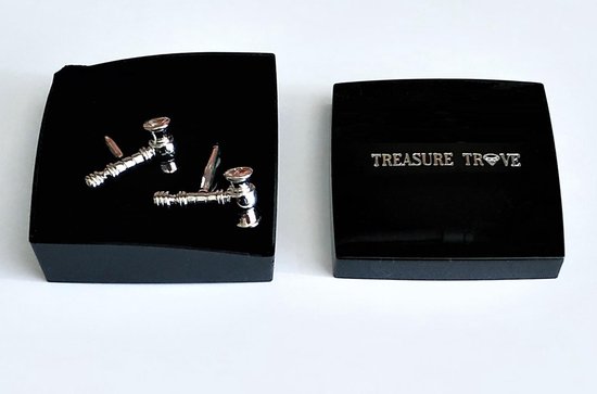 Treasure Trove® Voorzittershamer Voorzitter Manchetknopen - Rechtbank - Zilverkleurig - Treasure Trove