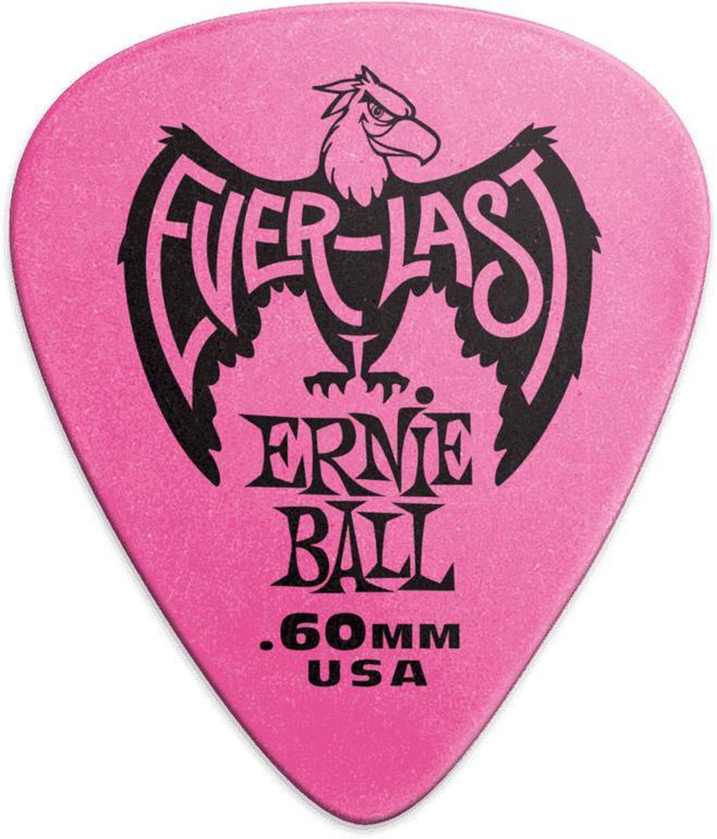 Ernie Ball Plectrums - Everlast - Roze 0.60mm 12 stuks