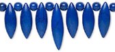 Natuurstenen kralen, Magnesiet 15-delig center-piece in de kleur van lapis lazuli, bestaande uit 7 marquise kralen en 8 ronde kralen