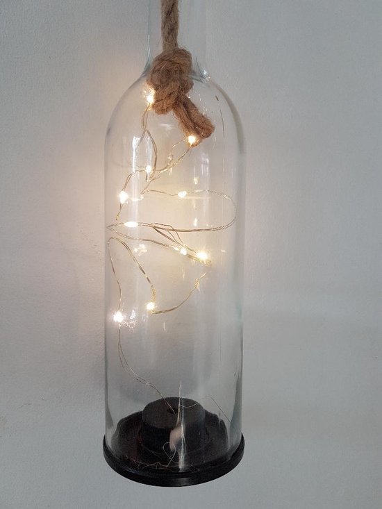 Countryfield Lamp - Fles met LED verlichting - Inclusief decoratief jute  touw | bol.com