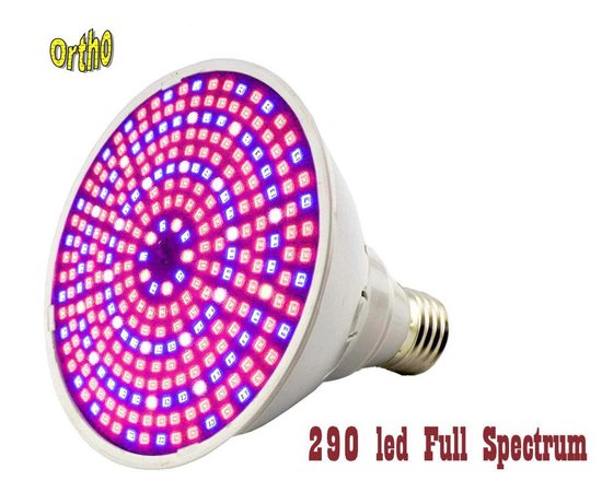 Ortho® - FS 290 LED Full Spectrum Groeilamp - Bloeilamp - Kweeklamp - Grow light - Groei lamp (met 2 upgraded 290 LED Full spectrum lampen) 2 Flexibele lamphouders - Spotje met Klem - 2x - Ortho