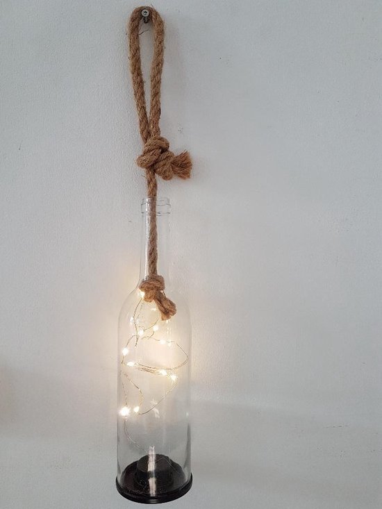 Countryfield Lamp - Fles met LED verlichting - Inclusief decoratief jute  touw | bol.com