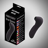Power Escorts Oral Queen Zwarte Luchtdruk Vibrator - Clitoris Stimulator - 10 Standen - Oplaadbaar - BR160 - Zwart