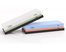 Wetsteen Slijpsteen Set 240/800 3000/8000 – Messenslijper Dubbelzijdig – Professionele Wetsteen voor Messen – Wit Edelkorund – VDN