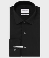 Michaelis - Overhemd Zwart SL7 - 37 - Heren - Skinny-fit - Extra Lange Mouwlengte