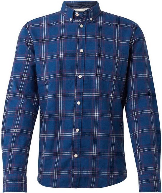 Tom Tailor - Heren Flanellen Overhemd - Geruit - Blauw | bol.com