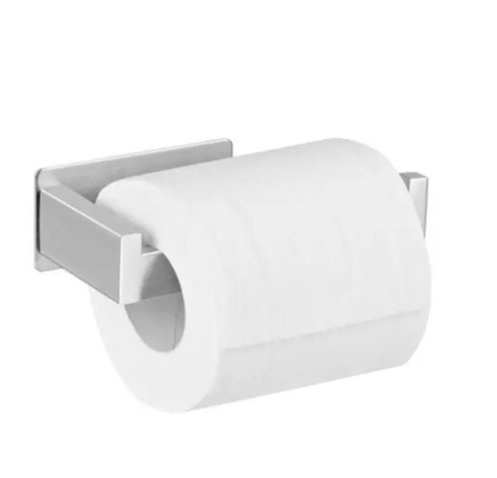 Luchtvaart Perforatie optellen Luxe Zelfklevende toiletrolhouder RVS & verchroomd - WC rolhouder - Modern  & stylvol... | bol.com