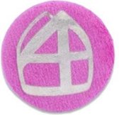 Button met mijter roze