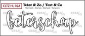 Crealies Clearstamp Tekst&Zo Beterschap omlijning (NL) CLTZHL02A 84 x 27 mm