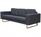 Bankstel 3-zits Stof Donkergrijs (Incl FLEECE deken) - Loungebank - Woonkamer bank - Sofa - Driezitsbank - Zitbank