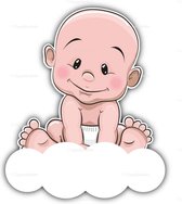 geboortebord kale baby jongetje op wolk 75 cm