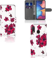 Geschikt voor Samsung Galaxy A20e Hoesje Blossom Rood