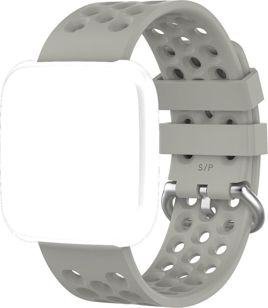 KELERINO. Siliconen bandje geschikt voor Fitbit Versa 2 (Lite) - Grijs - Small