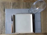 Hoogwaardige Stijlvolle Placemat - Jacquard - Soepel - Duurzaam - Feestdagen -  Set van 6 - 30 cm x 45 cm - Carrera Licht Grijs
