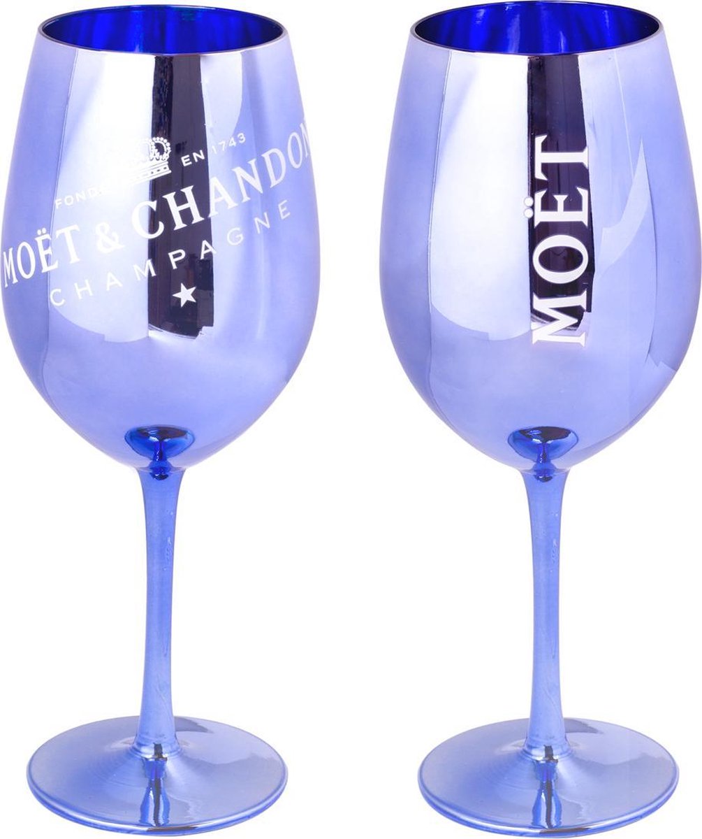 Moet & Chandon blauwe champagneglazen - 2 stuks | bol.com