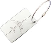 3 Stuks Wit/Zilverkleurig Aluminium Bagagelabel - Kofferlabel - Reis Label - Adres Label Voor Koffer Tas & Bagage - Luggage Tag