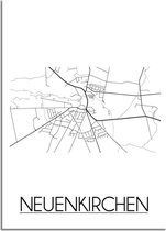 DesignClaud Neuenkirchen Plattegrond poster A4 + Fotolijst zwart