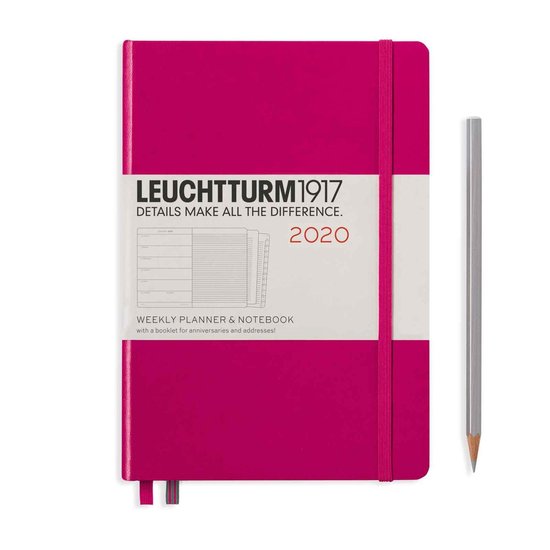 Leuchtturm1917 A5 Medium Weekly Planner & NoteBook 2020 hardcover Berry
