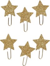 Creotime Paperclips Sterren Glitter Goud 30 Mm 6 Stuks