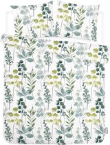 iSeng Floral - Dekbedovertrek - Tweepersoons - 200x200/220 cm + 2 kussenslopen 60x70 cm - Groen