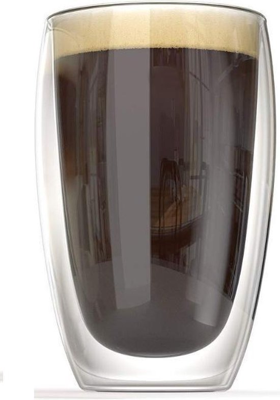 JAP Dubbelwandig Glas - Theeglazen Koffieglazen - Vaatwasserbestendig 450ml | bol.com