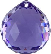 Raamhanger Swarovski Ball 20 mm Blauw ( Feng Shui kristal ) Kristalhanger , Regenboogkristal