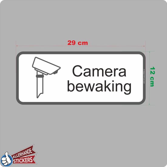 Camera bewaking sticker zwart, wit. | bol.com